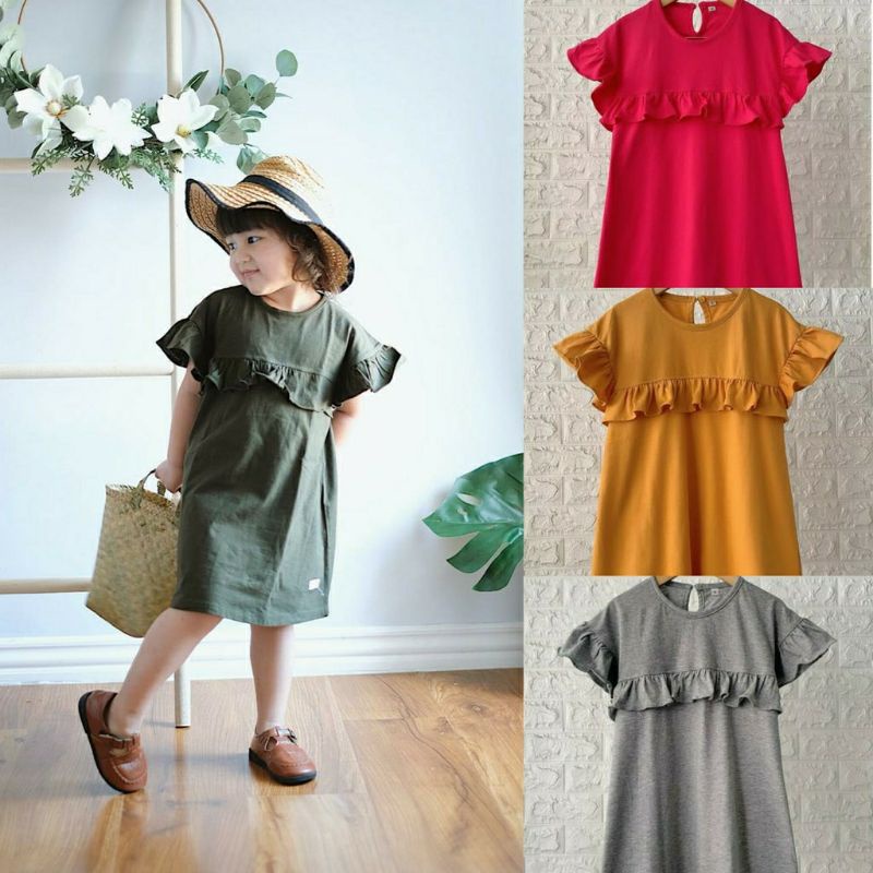 ชุดเดรส Rumbai Daster Rumbay แบบระบายสําหรับเด็ก 1-5 ปี ...