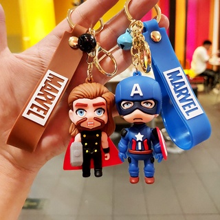 ใหม่ พวงกุญแจ จี้ตุ๊กตากัปตันอเมริกา Thor 3D pvc ของขวัญขายส่ง