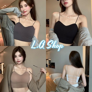 L.A Shop-​พร้อมส่ง เสื้อสายเดี่ยวไหมพรม มีฟองน้ำ ดีเทลโชว์หลังสายคาดสุดเซ็กซี่ "FY4219"