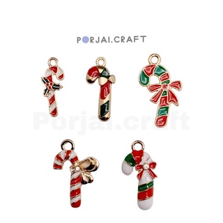 จี้ลูกกวาดไม้เท้า Christmas candy cane pendants