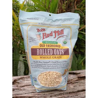 Bobs red mill Organic Old Fashoin Rolled Oats Whole Grain 160Z. (454 g) ออร์แกนิกโอลแฟชั่นโรล