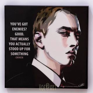 Eminem #1 เอ็มมิเน็ม ราชา Rapper แร็ปเปอร์ ฮิปฮอป Hip hop รูปภาพ​ติดผนัง pop art กรอบรูป แต่งบ้าน ของขวัญ โปสเตอร์