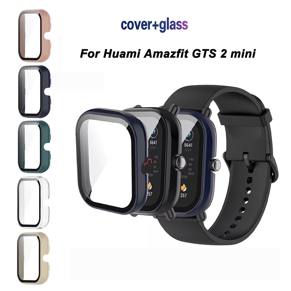 เคสสําหรับ Huami Amazfit GTS2 mini GTS 2 mini แฟชั่นกรอบ PC ฝาครอบกันชน + HD Slim กระจกนิรภัยป้องกันรอยขีดข่วนป้องกันหน้าจอ