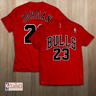 ♗⊕เสื้อยืดบาสเก็ตบอล พิมพ์ลาย Nba Chicago Bulls 23 Micheal Jordan สไตล์คลาสสิก สําหรับผู้ชาย