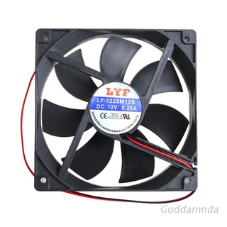 GODD  12cm High Speed Computer DC 12V 2Pin PC Case System Hydraulic Cooling Fan 12025