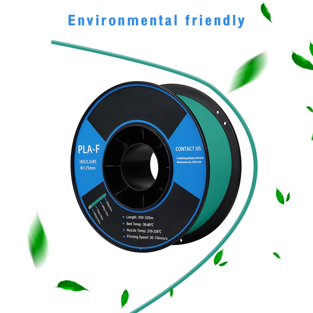 BiNG3D 3D วัสดุการพิมพ์ Filament PLA + เส้นใยพลาสติกเข้ากันได้กับเครื่องพิมพ์ 3D 1.75mm 1kg (สีเขียวคริสต์มาส)