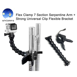 ราคาFlex Clamp 7 Section Serpentine Arm + Strong Universal Clip Flexible Bracket for GoPro SJCam YI and other sprot cameras