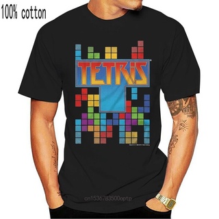 เสื้อผ้าผชเสื้อยืดลําลอง แขนสั้น คอกลม พิมพ์ลายโลโก้ Tetris 80s สไตล์คลาสสิก สําหรับผู้ชายS-5XL