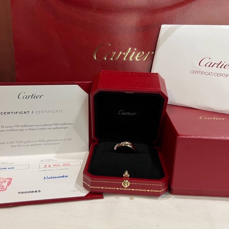 แหวน Cartier Trinity Ring , Small Model ทองคำ3สี18K ไซส์ 56# กล่องและการ์ดไทย2022