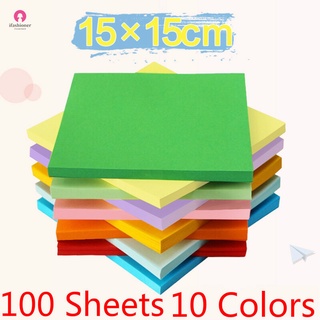 ชุดกระดาษพับ 10 สี 15 ซม. 100 แผ่น สําหรับเด็ก ผู้เริ่มต้น