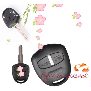 Perfect Mitsubishi เคสรีโมทกุญแจ 2 ปุ่มแบบเปลี่ยนสําหรับ lancer Pajero key casing --happy DIY