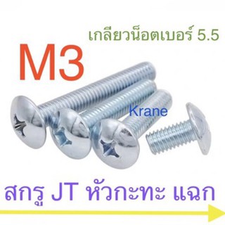 สกรู JT หัวร่ม หัวกะทะ M3