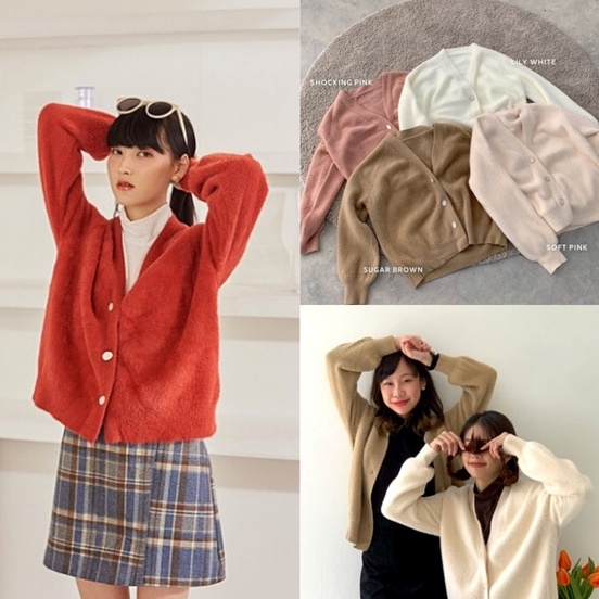 umore.made คาดิแกนขนมิ้ง Minkie mink cardigan
