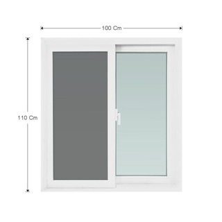 หน้าต่าง UPVC หน้าต่างUPVC บานเลื่อน S-S มุ้ง AZLE 100x110 ซม. สีขาว หน้าต่าง วงกบ ประตู หน้าต่าง WINDOW UPVC AZLE S-S 1