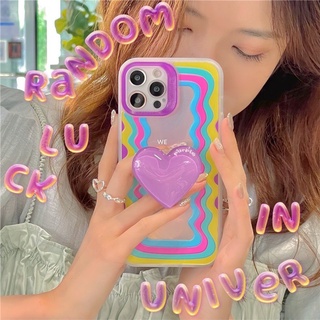 พร้อมส่งในไทย ✨ เคสโทรศัพท์ เคสมือถือ เคส TPU เคสโฮโลแกรม we+หัวใจม่วงTPU-S1228