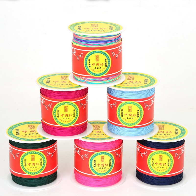 150Yard/Spool 0.4 มม.ผสมสีไนลอนจีน Knotting Macrame สายไฟถัก DIY Beading String ด้าย