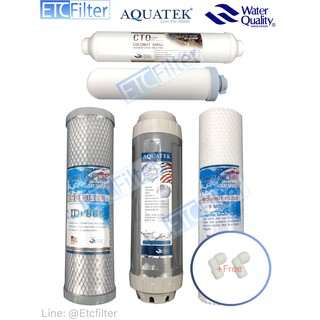 ชุดไส้กรอง Aquatek Pink เซรามิค ครบชุด 5 ขั้นตอน post AQUATEK