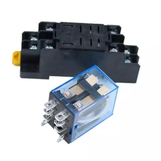 ถูกสุด ได้ทั้งชุด ชุดรีเลย์ LY2NJ 12vdc 24vdc 220V AC Coil รีเลย์ 8 Pins 10A 240VAC LY2 HH62P JQX-13F PTF08A ฐานซ็อกเก็ต
