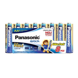 Device flashlight ALKALINE BATTERIES PANASONIC EVOLTA AA PACK8 Emergency light torch Electrical work ไฟฉาย อุปกรณ์ ถ่านอ