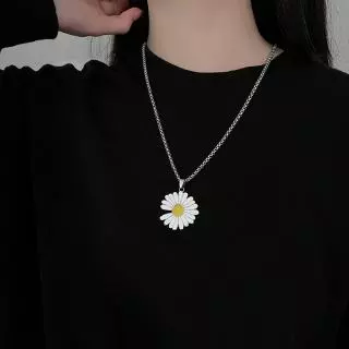 สร้อยคอโซ่ ประดับจี้ดอกเดซี่ แฟชั่นสไตล์ฮิปฮอป