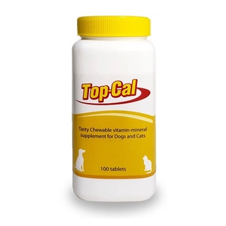 ใหม่ Top Cal ท็อปแคล แคลเซียม สุนัขและแมว ปริมาณ 100 เม็ด