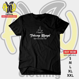 เสื้อยืดแขนสั้น ผ้าฝ้าย ลาย NGOPI NGOPI Duit Only Hoby Combed 30s สีดํา สําหรับผู้ชายสามารถปรับแต่งได้