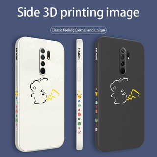 เมาส์พิมพ์ด้านข้าง For Xiaomi Redmi 10 9 9A 9T k40 k30 k20 pro Liquid Silicone cover เคสมือถือ