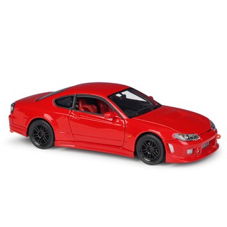 รถโมเดล Welly29370 1:24  Nissan silvia S15 สีแดงสวย ประตูและกระโปรงหน้าเปิดได้