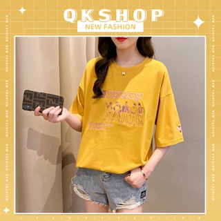 QKshop เสื้อคอกลม สำหรับผู้หญิง 💕 แนวแขนสั้น ใส่สบาย ✨ ราคาสบายกระเป๋า🖤 เนื้อผ้าคือเลิศ ดี 🔥