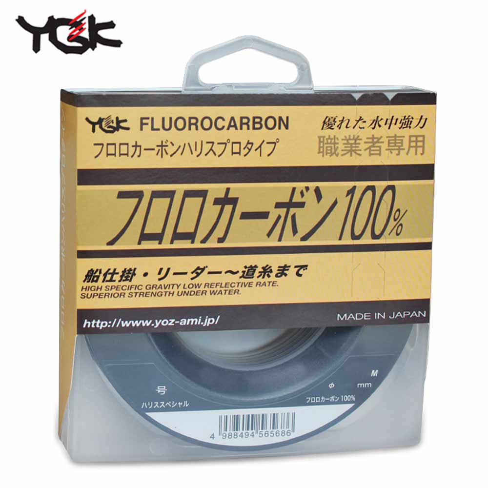 YGK 100% FLUROCARBON สายตกปลา 0.8 -20 100M ความแข็งแรงสูงเป็นพิเศษ ทนต่อการสึกหรอที่แข็งแกร่ง