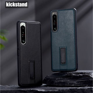 Luxury เคส Sony Xperia 1 5 10 II III IV รุ่น TPU Bumper Stand Case Metal Kickstand Vertical Cover Case