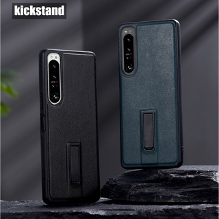 Luxury เคส Sony Xperia 1 5 10 II III IV รุ่น TPU Bumper Stand Case Metal Kickstand Vertical Cover Case