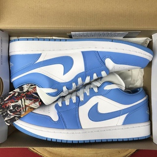 【Perfrct Quality】 Air Jordan 1 UNC AJ1 รองเท้าผ้าใบ ข้อสั้น สําหรับผู้ชาย ผู้หญิง สีฟ้า AO9944-441