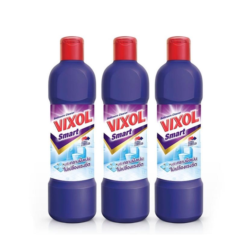 Vixol วิกซอล น้ำยาล้างห้องน้ำ สมาร์ท สีม่วง 450 มล. x 3 ขวด