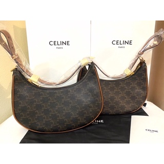 ของแท้ 💯 ส่งฟรี ❗ CELINE AVA BAG IN TRIOMPHE CANVAS AND CALFSKIN