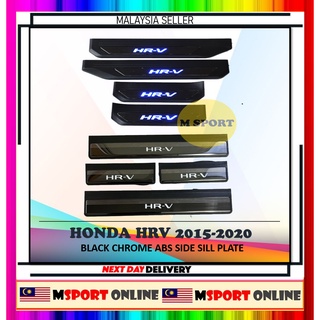 แผ่นไฟ LED โครเมี่ยม สีดํา สีฟ้า สําหรับประตูรถยนต์ HONDA HRV 2015-2022 (4 ชิ้น)