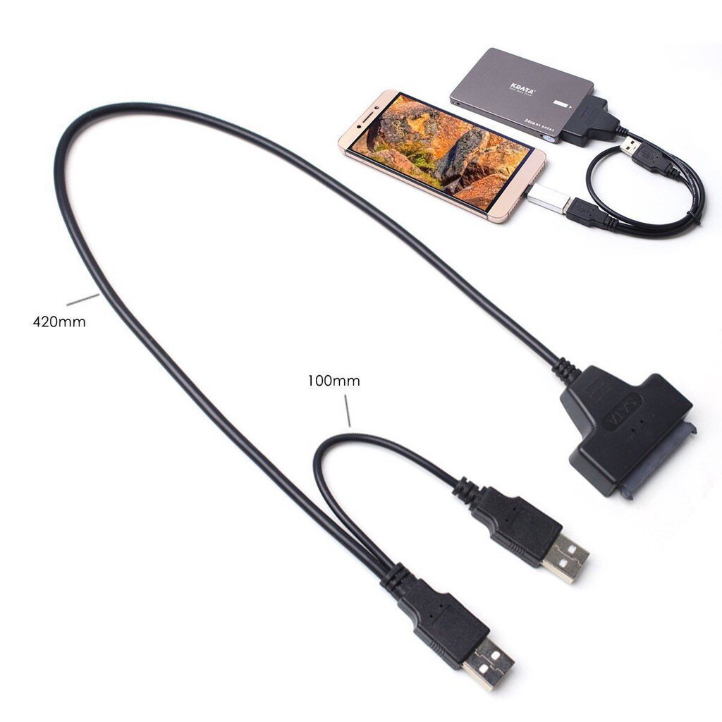 USB 2.0 To SATA Cable with 2.5 inch HDD Protection Box, Support up to 2TB Speed