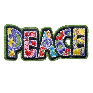 ผ้าปัก ลาย Peace สำหรับปักแขนเสื้อ แจ็คเก็ต กางเกงยีนส์ กระเป๋า หมวก