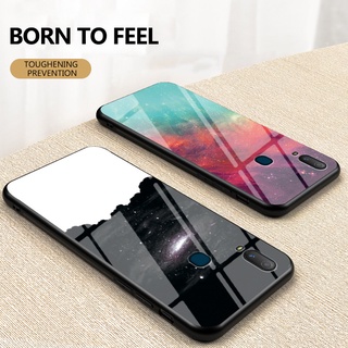 เคสโทรศัพท์กระจกเทมเปอร์สตาร์รี่สกายสำหรับ VIVO Y11 Y12I Y12 I Y15 Y17 VIVOY Y 11 12I 12 15 17 VIVOY11 2019 VIVOY12I VIVOY12 VIVOY15 VIVOY17 I VIVO1906 ฝาหลังแบบแข็งกันกระแทก, ปลอกสีสันสดใสป้องกันรอยขีดข่วน, เคสมือถือลายพระจันทร์และดาวสวยๆ
