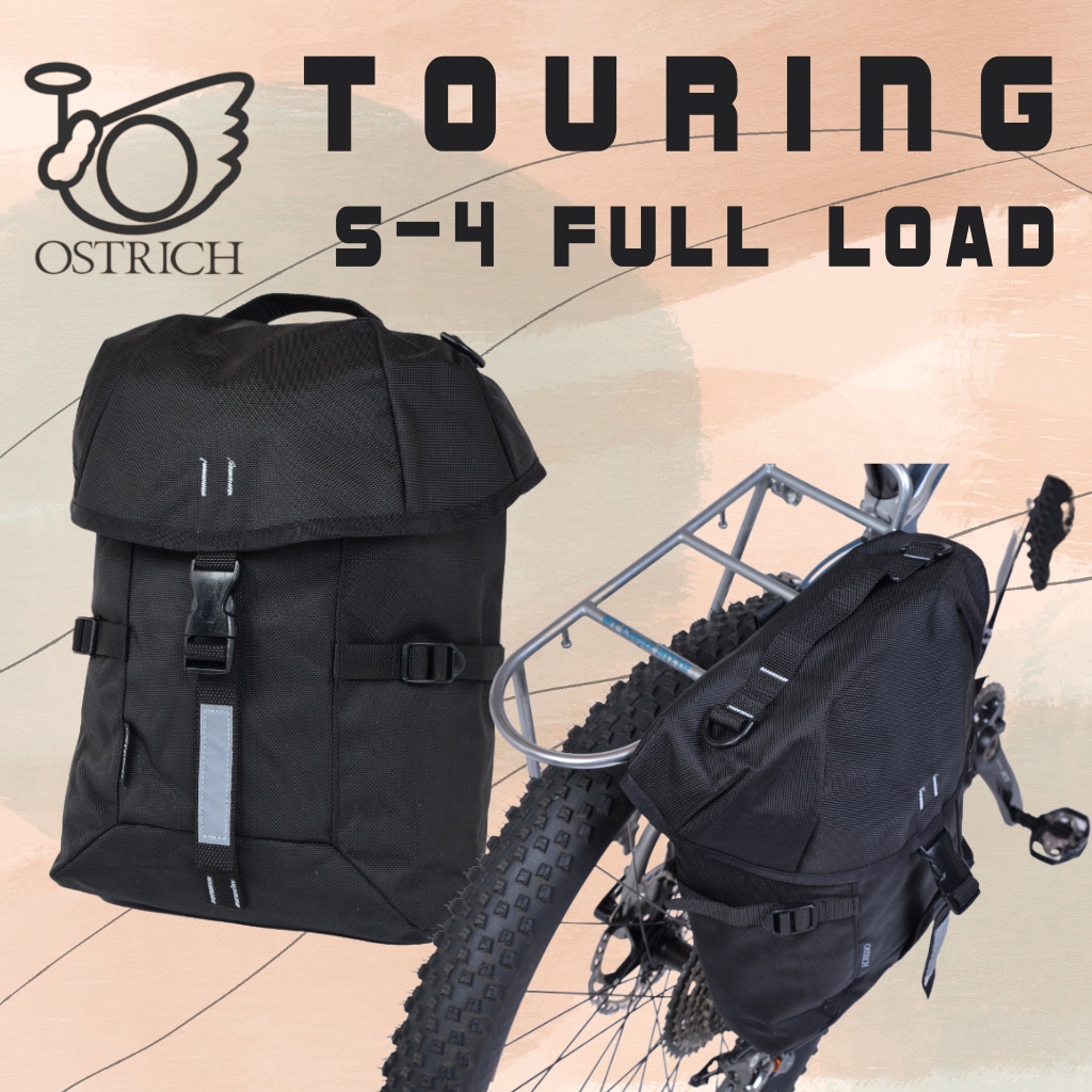 กระเป๋าทัวร์ริ่งจักรยาน Ostrich S-4 Side Bag Full load Made in Japan กันนำ้ใช้งานจริง