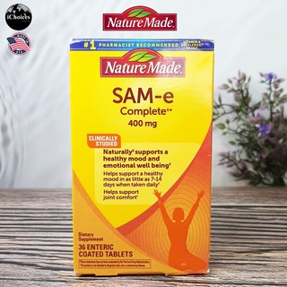 ผลิตภัณฑ์เสริมอาหาร เอส อะดีโนซิล เมไทโอนีน Nature Made® SAM-e Complete 400 mg 36 Enteric Coated Tablets SAM-e