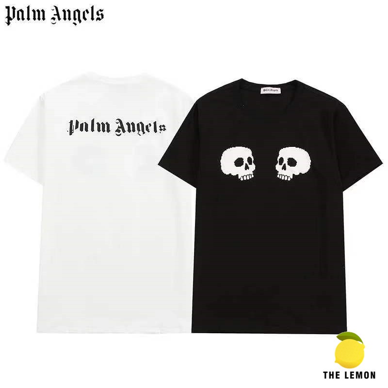 ผ้าฝ้ายแท้【Lemon】Palm angels เสื้อยืดลายหัวกะโหลกสวยซักไม่หด [Limited Edition]S-3XL