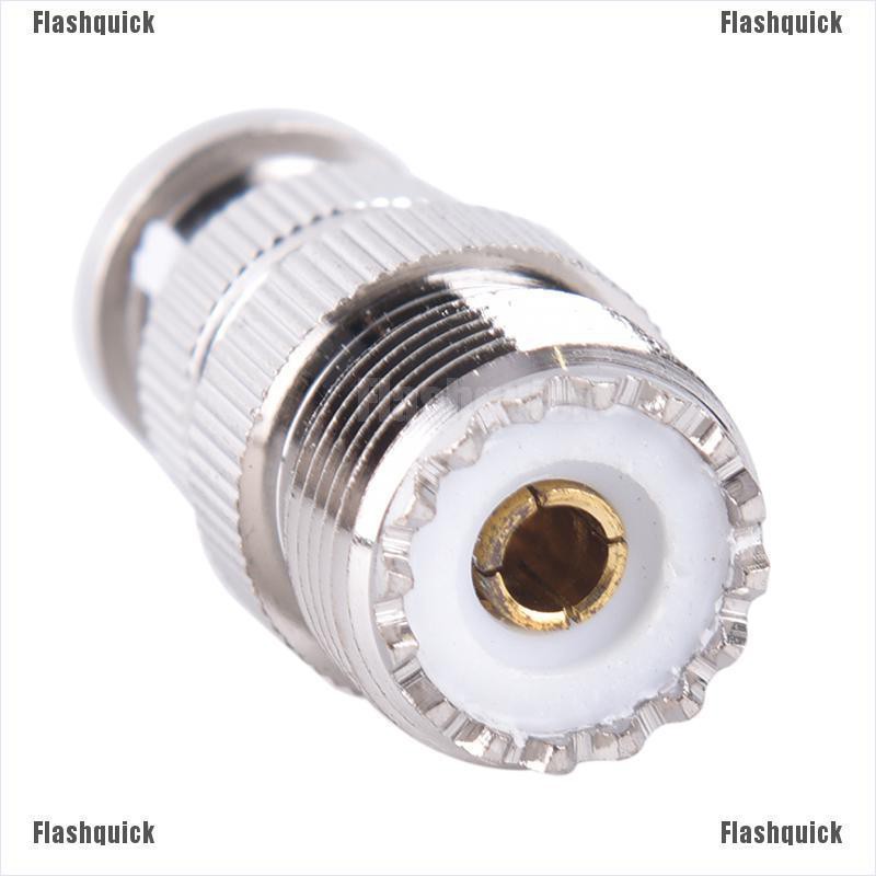 อะแดปเตอร์เชื่อมต่อ F lashquick BNC Male Plug to SO239 UHF PL-259 Jack RF Female Coaxial #8