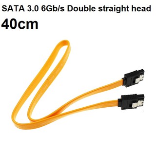 สาย SATA ยาว 40cm SATA Serial port with snap SATA 3.0 III SATA3 6Gb / s SSD hard drive data Straight Cable 0.40m yellow