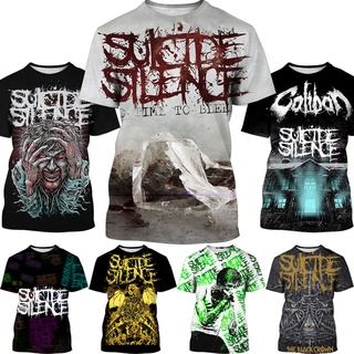 ขายดี เสื้อยืดลําลอง แขนสั้น คอกลม พิมพ์ลายวงร็อค Suicide Silence 3D แฟชั่นฤดูร้อน