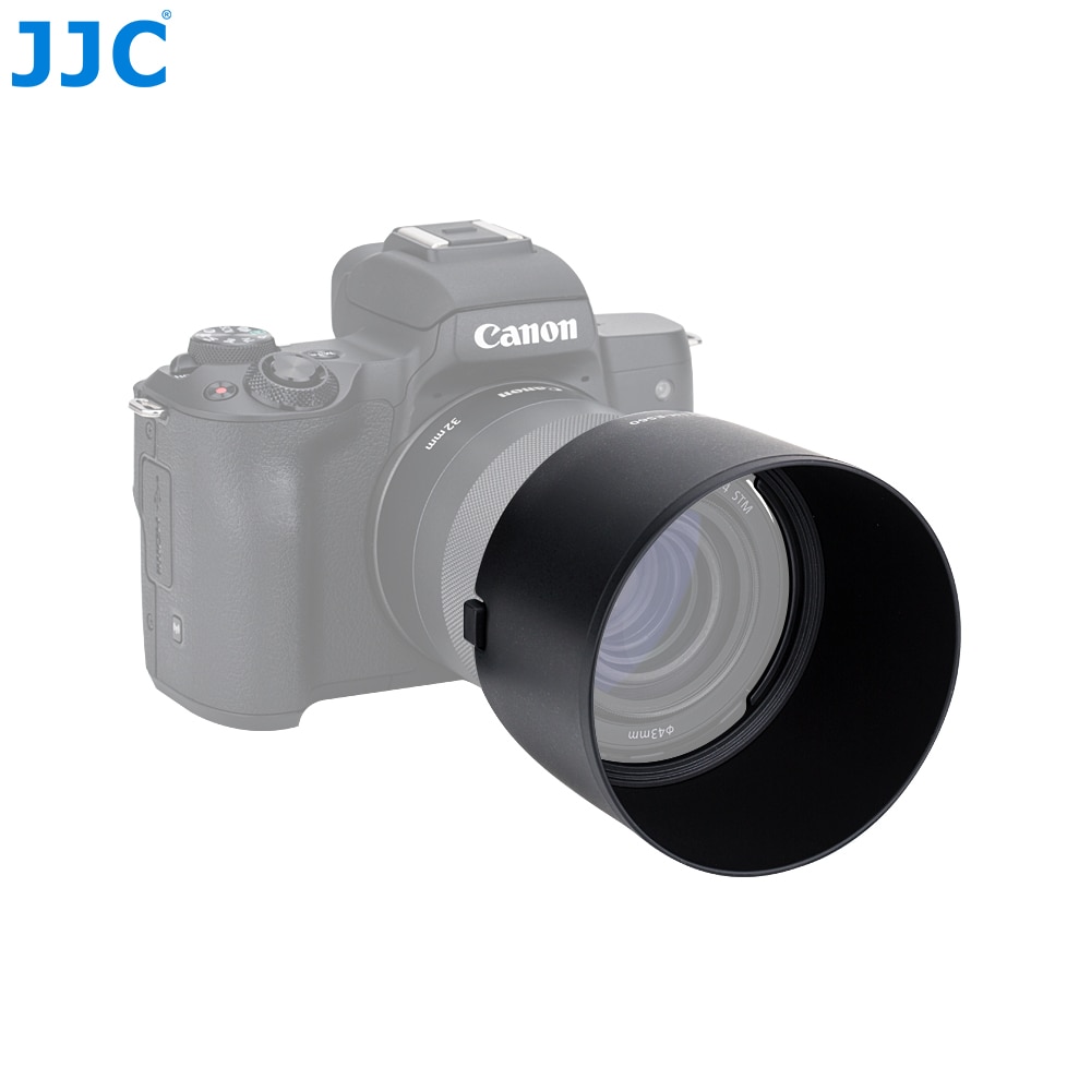 JJC กล้องเลนส์ฮู้ดสำหรับ Canon EF-M 32 มิลลิเมตร f / 1.4 STM เลนส์บน Canon EOS M200 M100 M50 M10 M6 มาร์ค II M5 M3 แทนที่ Canon ES-60