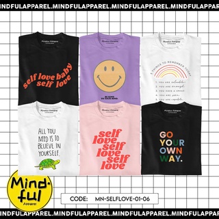 เสื้อยืดแขนสั้น MINIMAL SELF LOVE GRAPHIC TEES PRINTS | MINDFUL APPAREL T-SHIRTเสื้อยืด