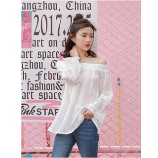 พร้อมส่ง!!เสื้อลูกไม้โชว์บ่า