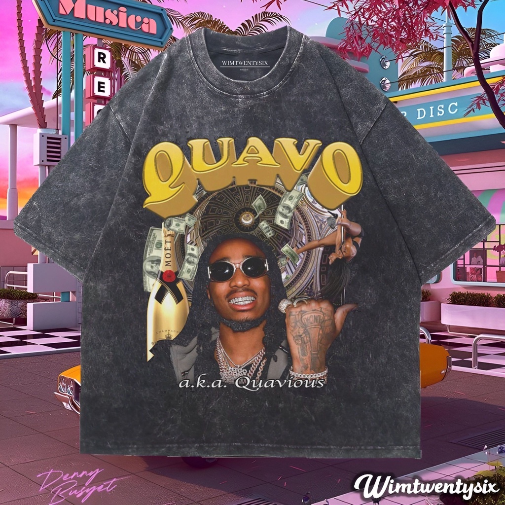 เสื้อยืดโอเวอร์ไซส์ | เสื้อยืดโอเวอร์ไซส์ | เสื้อยืด Washing | Quavo เสื้อยืดแร็พวินเทจ