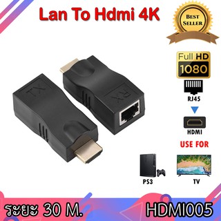 ตัวแปลงหัว HDMI เป็นสายแลน ส่งได้ 30เมตร HDMI Extender 2.0 4K, 2K  มีสินค้าพร้อมส่ง